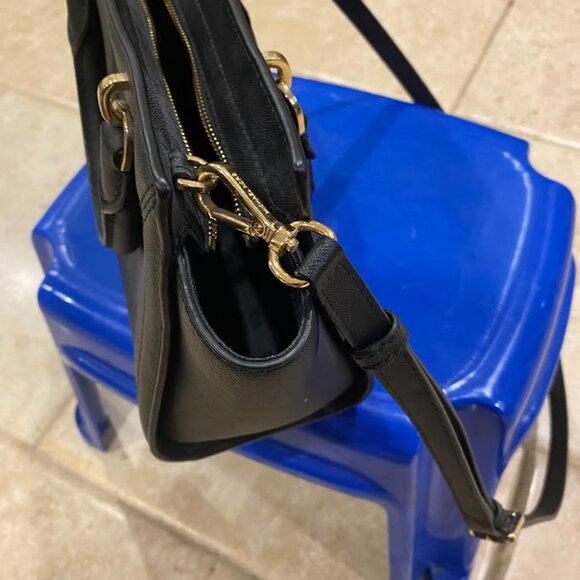 Michael Kors Tina Small Top Zip Saffiano Leather Messenger - Black - Picture 4 of 6